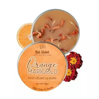 Бальзам для губ Nat Habit Orange Marigold Fresh Infused Lip Butter с топленым маслом Дези и сырым медом для пигментации губ (10 г)