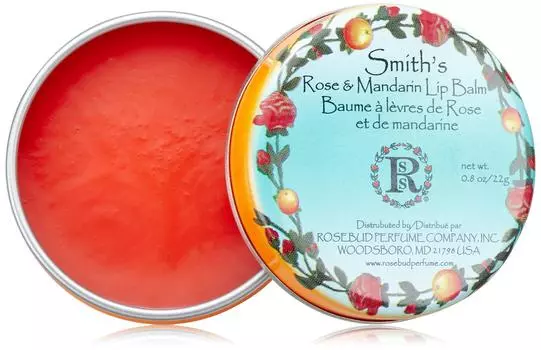 Бальзам для губ Rosebud Rose Mandarin в жестяной банке Rose Mandarin & - &