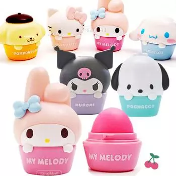 Бальзам для губ Sanrio с характерным ароматом корицы и персика, 8 г Hello Kitty / Pochaco / My Melody / Pom Pom Purin / Kuromi, 1 шт.