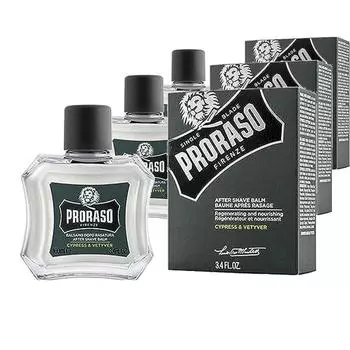 Бальзам после бритья Proraso «Кипарис и ветивер», 3 упаковки, 100 мл