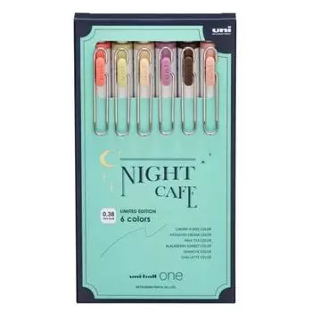 Ballpoint Pen Uniball One 0.38mm 6 Color Assortment/Night Cafe Color