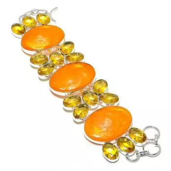 Baltic Amber Gemstone Handmade 925 Sterling Silver Bracelet7-8 N4f03