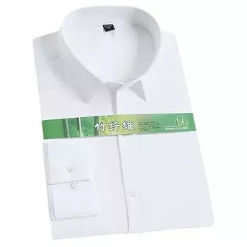 Bamboo Fiber Men s Shirt Long Sleeve Stretch Free Care Comfort Soft Business Professional Formal White Dress Shirts for Men 8XL 38