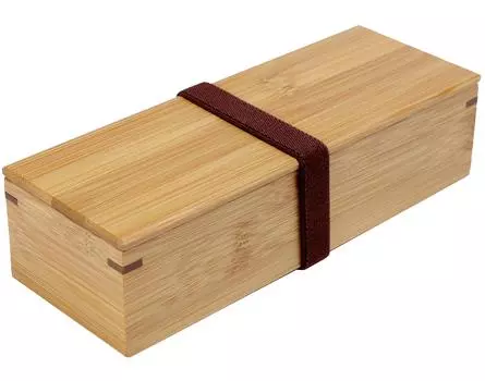 Bamboo Takenosei Soot Bamboo Lunch Box with Belt 20 x x 57032A 7.5 5.5cm