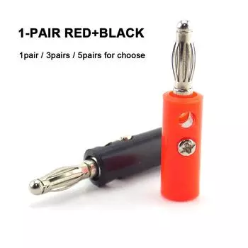 Banana Plug Connector 4CM (2pcs/1-pair red+black) for Speaker Wire Pin 1 PAIR