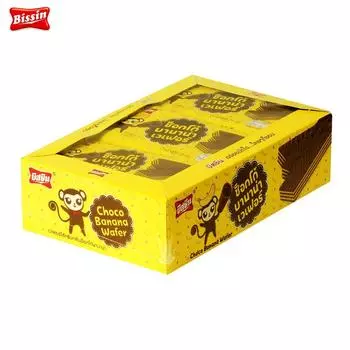 Банановые вафли Bissin Choco 12 пакетиков 348 г x 1 шт / 3 шт - Thai Snack 348 g