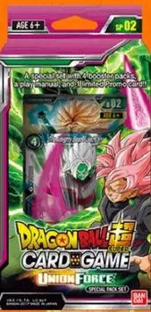 BANDAI Dragon Ball Z Super Union Force TCG Special Pack - Английская карточная игра: 4 бустера + промо, секретные редкие карты, битвы в стиле Fusion