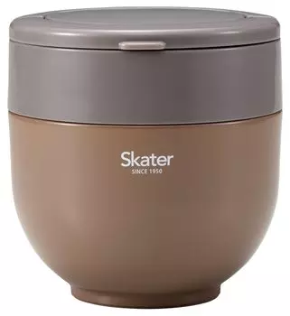 Банка для ланча Skater Rice Bowl объемом 800 мл со складной ручкой, антибактериальная, орехово-коричневая, LDNO8AG, термо/холодная
