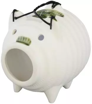 Banko Ware 08853 Мини-благовоние от комаров, свинья, держатель для отпугивателя комаров, подставка, белый, высота 4,3 дюйма (11 см), Сделано в японии