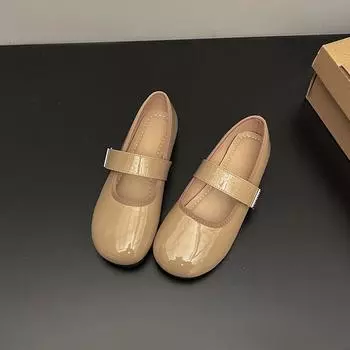 Baotou metal buckle with Mary Jane shoes, women s spring and autumn temperament, one pedal to increase casual single shoes 35
