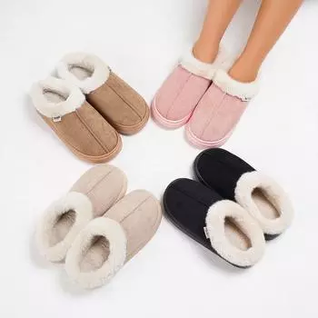 Baotou new Maokou stretch Mao Mao slippers home non-slip warm cotton drag winter women thickened velvet cotton slippers 36-37 чёрный