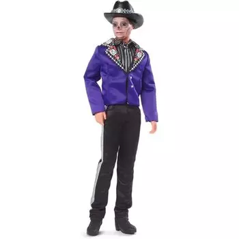 Barbie barbie 2023 Dia de Muertos Ken doll Dia De Muertos день мертвых коллекционная игрушка с синей курткой, черной шляпой и подставкой для куклы [товар]