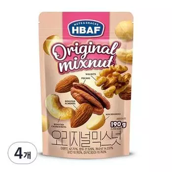 Barf Nuts & Snacks Original Mixed Nuts, 190 г, 4 шт., корейские орехи