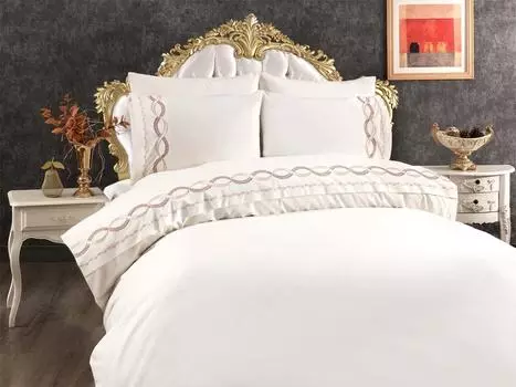 Basak Embroidery пододеяльник набор хлопок 6 штук двойной размер кремовый