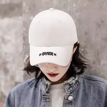 Baseball cap for women, spring and summer Korean style fashion hat, trendy letter embroidered peaked cap, hard top sun hat for men Adjustable