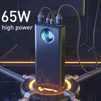 Baseus 65 Вт Power Bank 26800 мАч PD Быстрая зарядка FCP SCP Powerbank Портативное внешнее зарядное устройство для смартфона, ноутбука, планшета