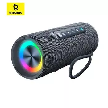 Портативная беспроводная колонка Baseus AeQur 30 Air Bluetooth 5.3 TWS-сопряжение Цифровой дисплей 15 часов воспроизведения аудио Кемпинговая звуковая колонка IPX5 серый