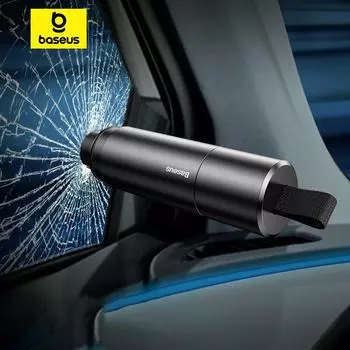 Baseus Sharp Tool Handy Safety Hammer для аварийно-спасательных работ в автомобиле, разбиватель окон чёрный