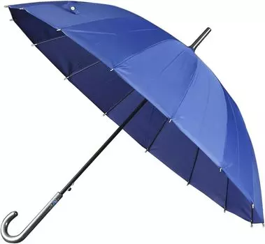 Basic Standard Long Japanese 16 Leather Jump Glass Fiber Navy Blue Umbrella, Women s, Stylish, Umbrella, Ribs, Handle, 55cm, One-Touch Umbrella,