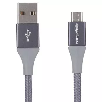 Basic USB-A to Micro USB Cable for Tablet 3.0m Dark Gray Double Heavy Duty Nylon