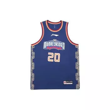 Баскетбольная майка Li Ning CBA Nanjing Tongxi с буквенным принтом, цветные блоки, баскетбольная майка для мужчин, темно-синяя AAYT551-2 XXXL