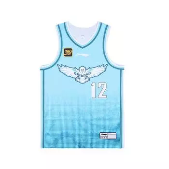 Баскетбольная майка Li Ning CBA Series с буквенным принтом и номером, классическая версия, сезон 24-25, команда Циндао, Duan Angjun 12, мужская майка AAYU777-1 XL