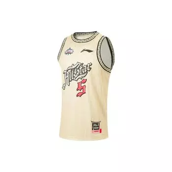 Баскетбольная майка Li Ning Cba Series с круглым вырезом и принтом букв, без рукавов, мужская майка, цвет лунно-серый AAYT569-2 XL