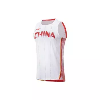 Баскетбольная майка Li Ning с круглым вырезом и принтом букв, без рукавов, мужская майка, белая AAYS477-1 XXL