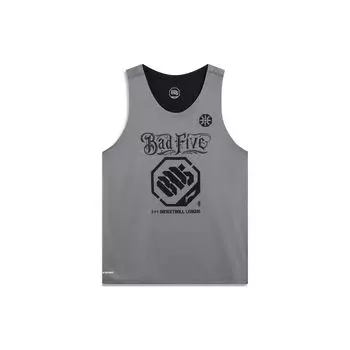 Баскетбольная майка Li Ning X Mitchell & Ness Badfive Series с буквенным принтом, впитывающая пот, свободная, мужская, цвета акула-серый, черный AAYT045-10 XS
