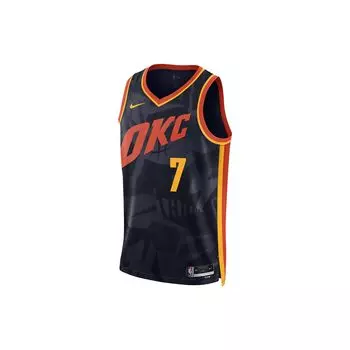 Баскетбольная майка Nike Dri-Fit с алфавитно-цифровым принтом и цветными блоками — Шай Гилджес-Александр № 2, издание Oklahoma City Thunder Edition, сезон 2023/24 DX8513-419 XL