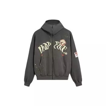 Баскетбольная серия Li Ning Bad Five American Retro Letter Print Hooded Cardigan Sweatshirt Men sweatshirt Slate-Gray AWDU143-1 S