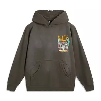 Баскетбольная толстовка Li Ning Anti-Five Series с капюшоном, удобная, дышащая, универсальная, повседневная, спортивная, мужская толстовка с капюшоном, шиферно-коричневый AWDU901-2 M
