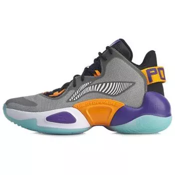 Баскетбольные кроссовки Li Ning Air Strike 6 с амортизацией, противоскользящие, износостойкие, среднего размера, мужские баскетбольные кроссовки оранжевого, фиолетового, серого цвета ABAP067-1 41