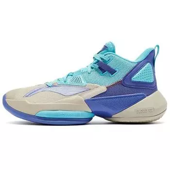 Баскетбольные кроссовки Li Ning Air Strike 8 прочные нескользящие среднего размера мужские кроссовки светло-синие ABPR035-2 39