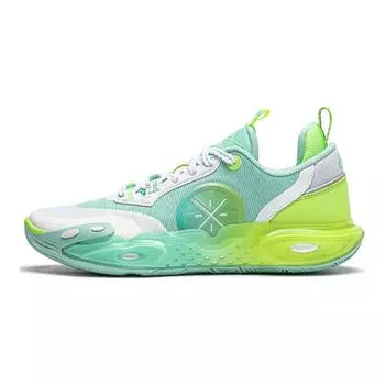 Баскетбольные кроссовки Li Ning All City 12 Beng Technology Low Top для детей, детские баскетбольные кроссовки белого, зеленого и синего цветов YKBU032-5 35