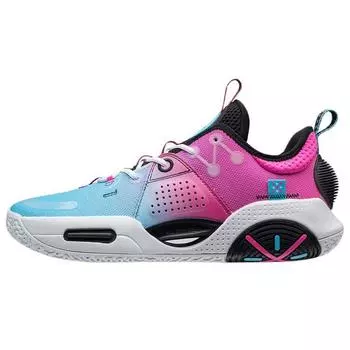Баскетбольные кроссовки Li Ning All City 9 V1.5 с амортизацией, нескользящие, износостойкие, низкие, мужские, синие, розовые ABAR077-13 44