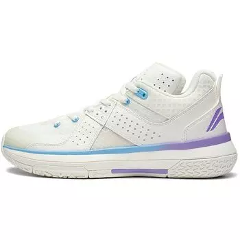 Баскетбольные кроссовки Li Ning All City 5 с нескользящей износостойкой подошвой, мужские баскетбольные кроссовки белого, синего, фиолетового цветов ABAS105-4 39