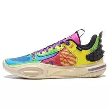 Баскетбольные кроссовки Li Ning All City 11 с высокой устойчивостью, амортизацией, нескользящие, низкие, мужские, сине-желтые, ABAT031-7