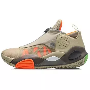 Баскетбольные кроссовки Li Ning All City 8 V2 Wade Series с амортизацией, нескользящие, износостойкие, средней высоты, мужские баскетбольные кроссовки цвета хаки ABAQ023-21