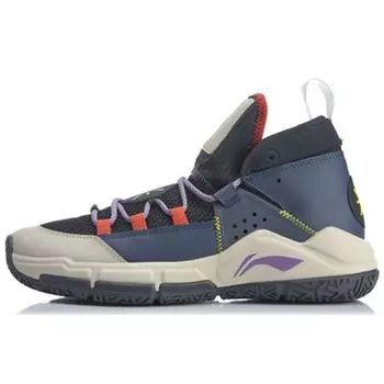 Баскетбольные кроссовки Li Ning All Day 5 с амортизацией, износостойкие, нескользящие, среднего размера, мужские кроссовки, сине-серые ABPQ015-6 44