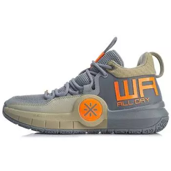 Баскетбольные кроссовки Li Ning All Day 4 Mid мужские кроссовки серо-оранжевые ABPP025-1