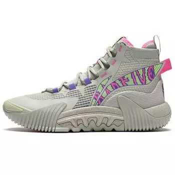 Баскетбольные кроссовки Li Ning Anti-5 2 с амортизацией, нескользящие, износостойкие, высокие, мужские, серые, красные, зеленые ABFR001-15 41