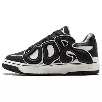 Баскетбольные кроссовки Li Ning Bad5 Odr Collaboration с толстой подошвой, амортизирующие, нескользящие, низкие, мужские, цвет черный, белый ABCT063-2 44
