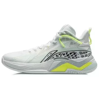 Баскетбольные кроссовки Li Ning Battle Falcon с амортизацией, нескользящие, износостойкие, средней высоты, мужские баскетбольные кроссовки Wave-Blue ABAR093-3 46
