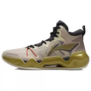 Баскетбольные кроссовки Li Ning Blade 2, удобные, универсальные, с амортизацией, противоскользящие, износостойкие, средней высоты, мужские, серо-зеленые ABAR087-5 43