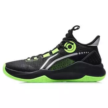 Баскетбольные кроссовки Li Ning Combat Low, прочные, нескользящие, низкие, мужские, черные, зеленые ABPR027-1 39