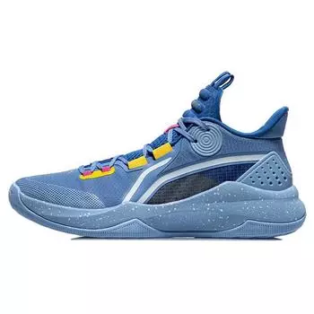 Баскетбольные кроссовки Li Ning Combat Low с защитой от скольжения и амортизацией, износостойкие, мужские, синие, желтые ABPR027-4 44