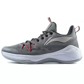 Баскетбольные кроссовки Li Ning Combat с низким верхом, амортизирующие, нескользящие, износостойкие, унисекс, серые ABPQ013-1 43