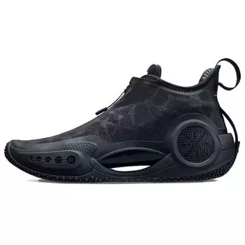 Баскетбольные кроссовки Li Ning Dft We Are One X Wow 9 Wade 9 с амортизацией, противоскользящие, износостойкие, средней высоты, мужские баскетбольные кроссовки, черные ABAR119-5 46