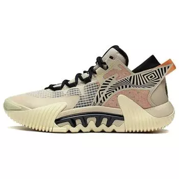 Баскетбольные кроссовки Li Ning Fan Wu 2 Low прочные дышащие низкие мужские кроссовки бежевого цвета ABFS003-20 39